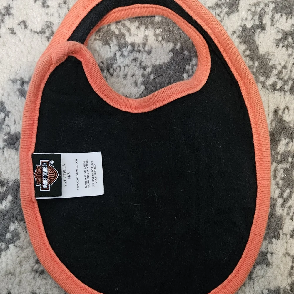 Harley-Davidson Black and Orange Infant Bib